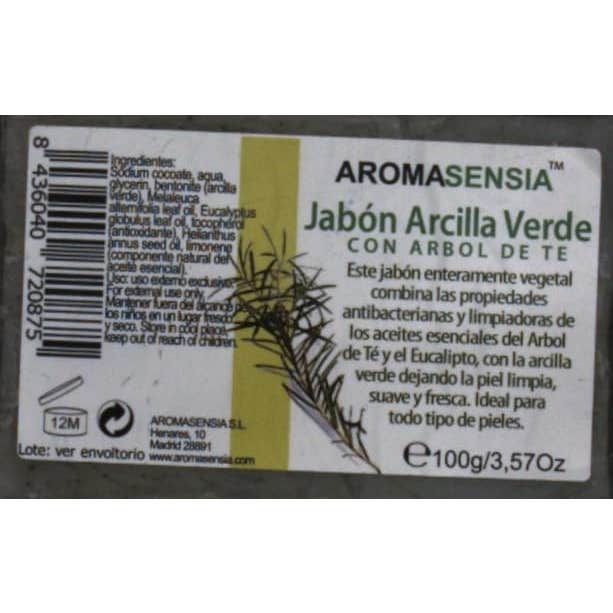 Aromasensia Jabón Arcilla Verde Con árbol De Té 100 Gr