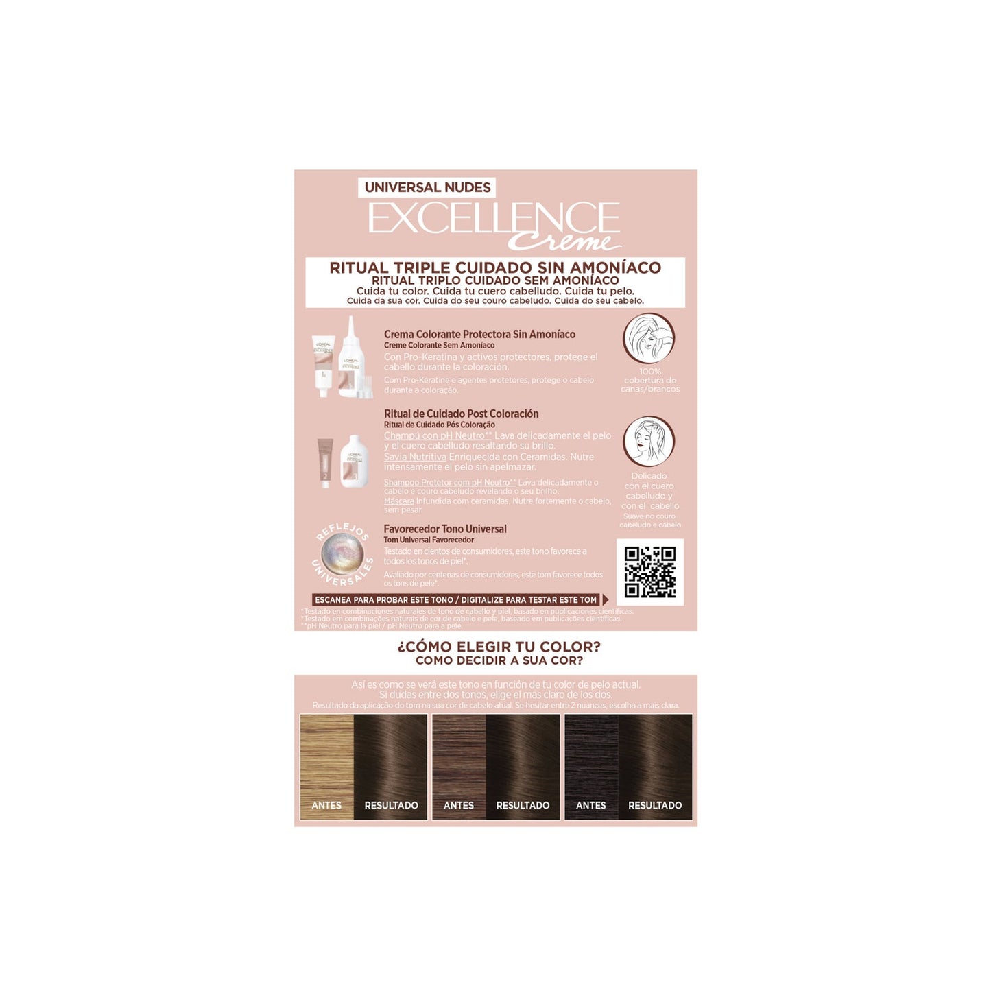 L'Oréal Excellence Creme Universal Nudes 4 U Marrón 1 ud
