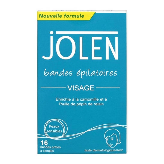Jolen - Tiras depilatorias faciales de 16 bandas