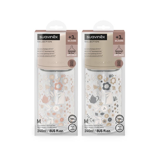 Suavinex Biberón T. Redonda Silicona 3P +3m 270ml 1ud