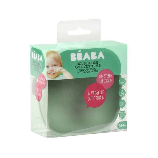 Béaba Bol Silicona con Ventosa Verde Salvia 1ud