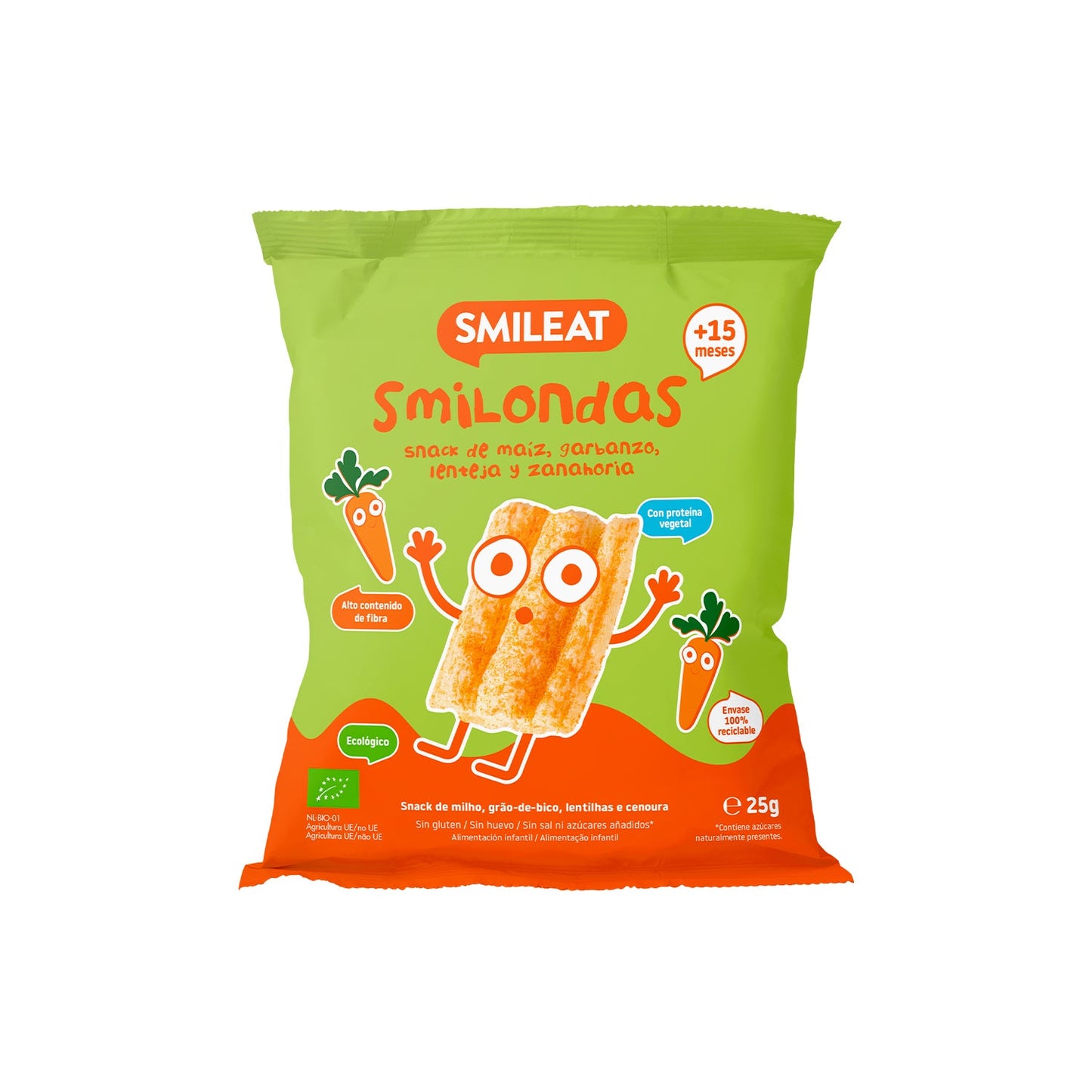 Smileat Smilondas Snack Ecológico de Zanahoria 25g