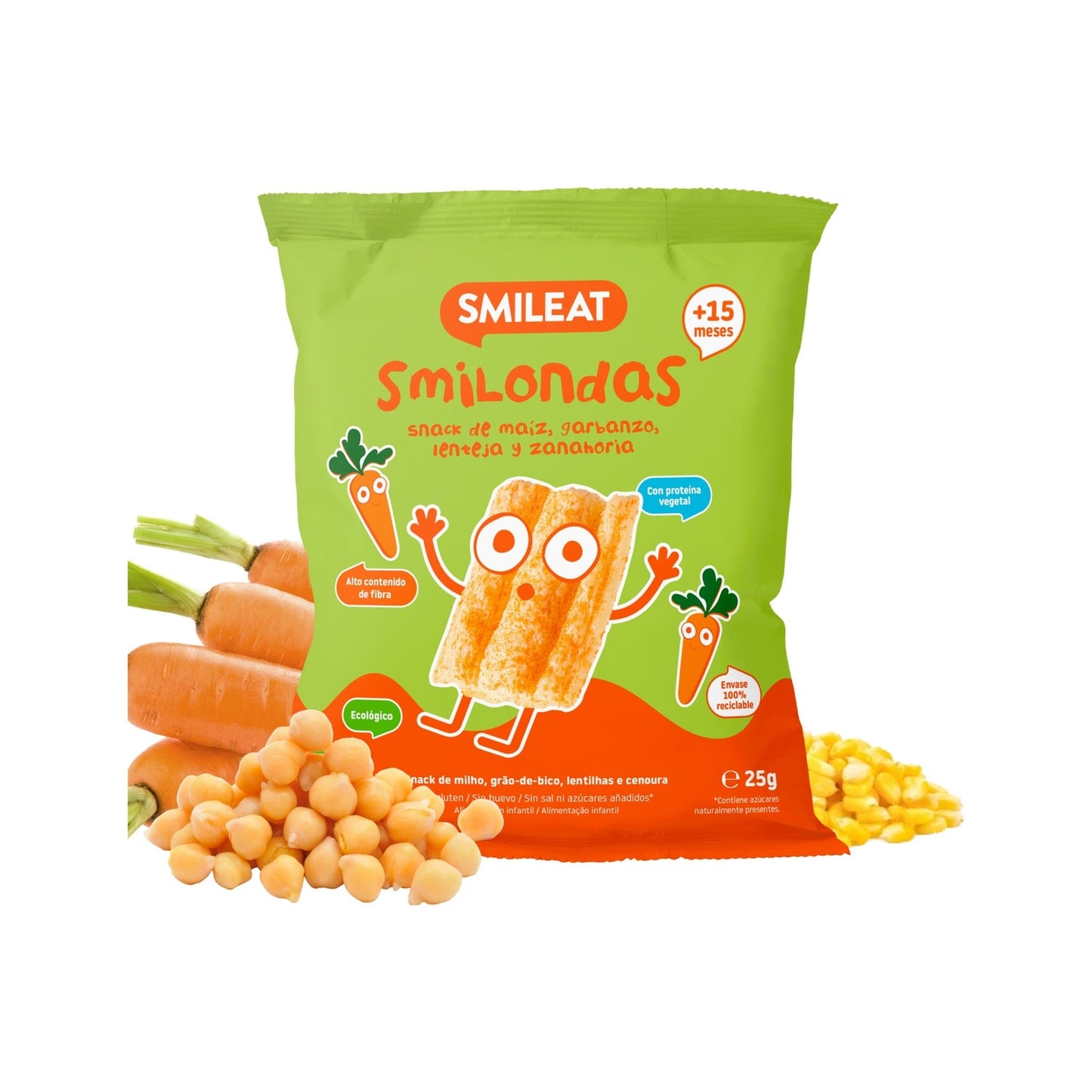 Smileat Smilondas Snack Ecológico de Zanahoria 25g