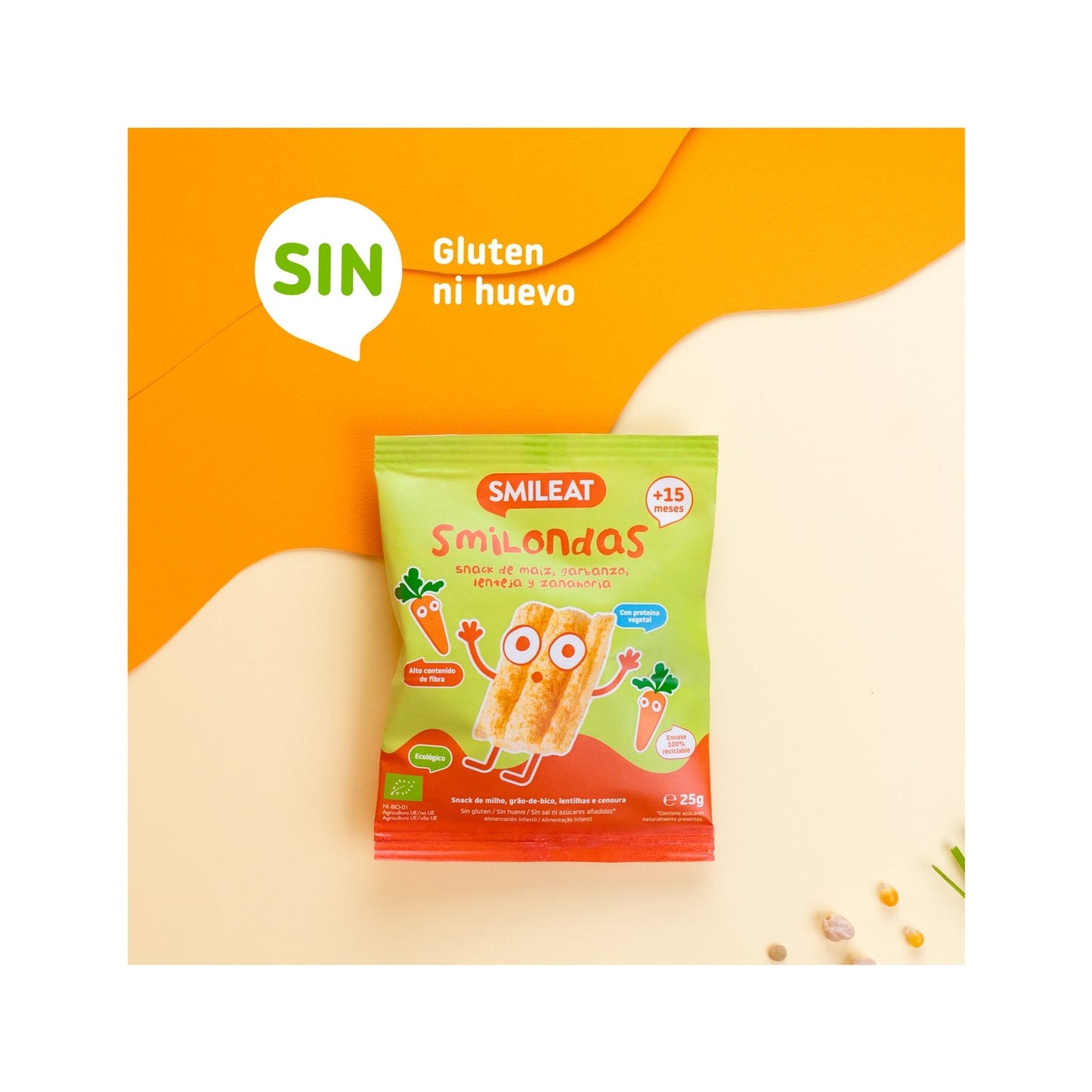 Smileat Smilondas Snack Ecológico de Zanahoria 25g