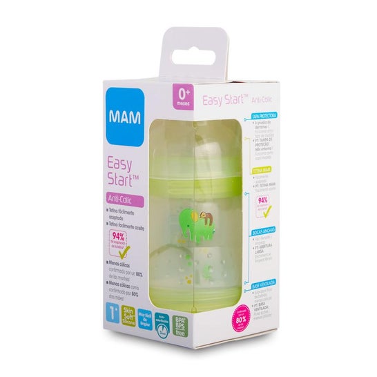 Mam Biberón Easy Start Anti Cólicos Verde +0M 160ml