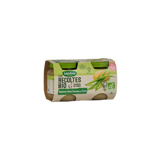 Bldina Les R harictes Judías verdes Bio Patatas 4-6 meses 2x130g