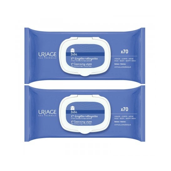 Uriage Bebé Toallitas Agua Limpiadora 2x70uds