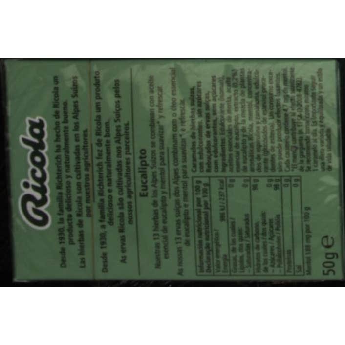 Ricola eucaliptus caramelos sin azúcar 50g