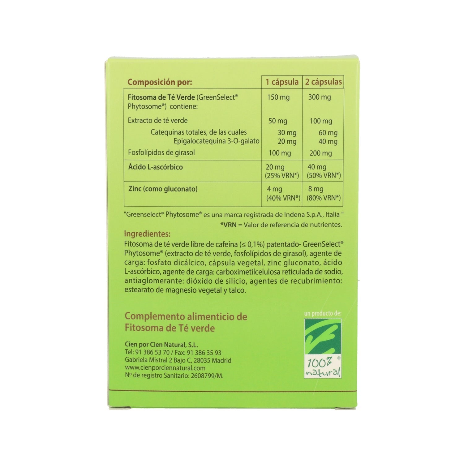 100% Natural Camellia Select Antioxidante 60cáps