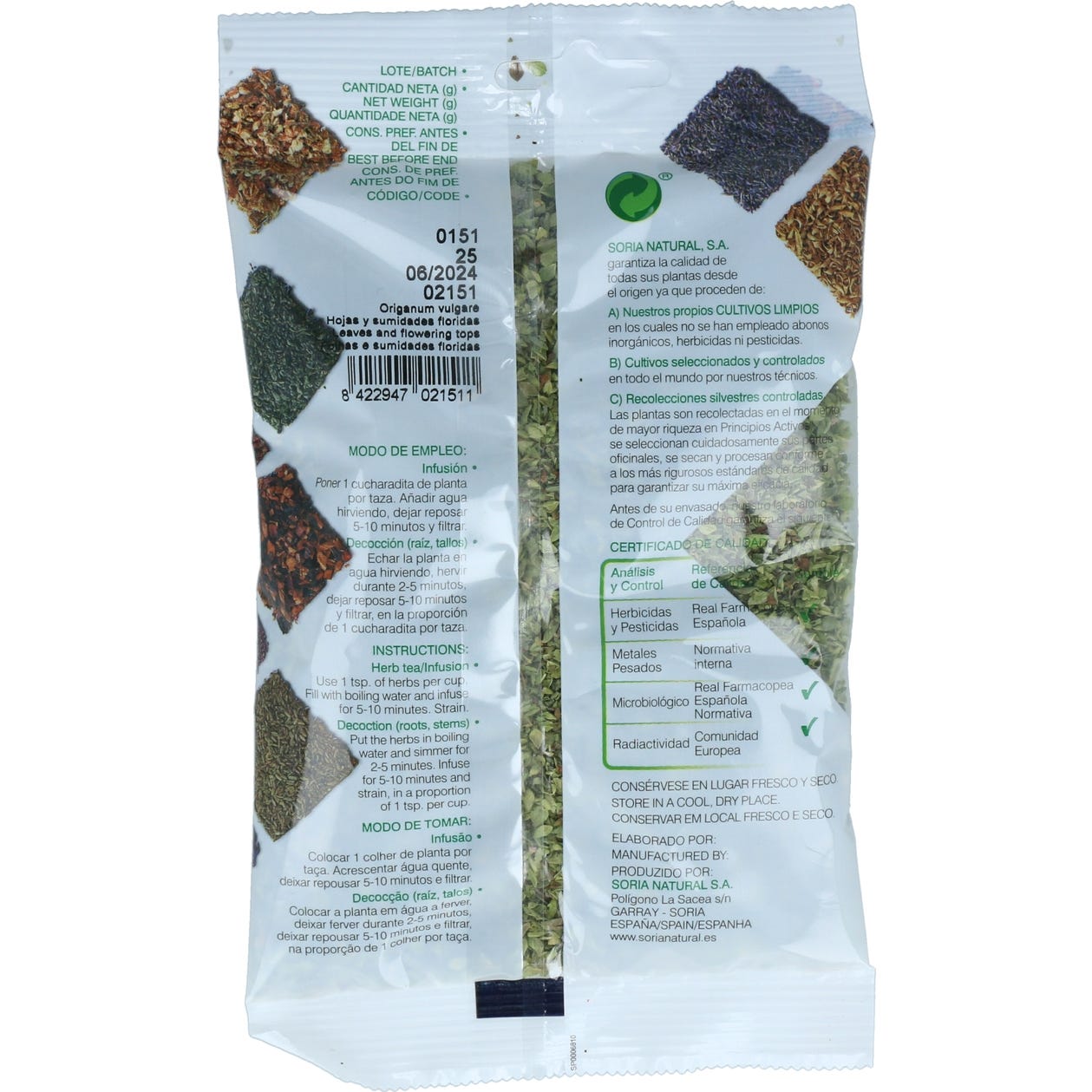 Soria Natural Infusion Oregano 25g