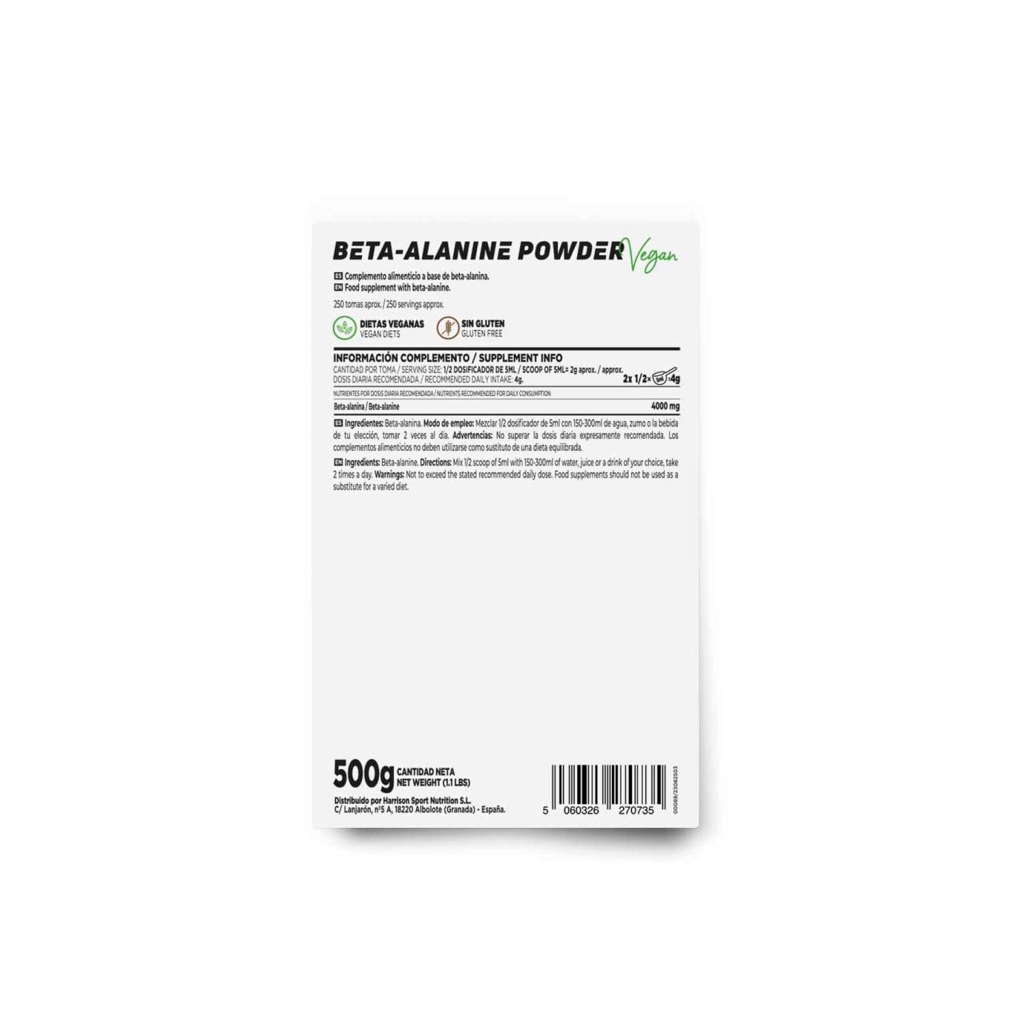 HSN Beta-Alanina en Polvo 500g