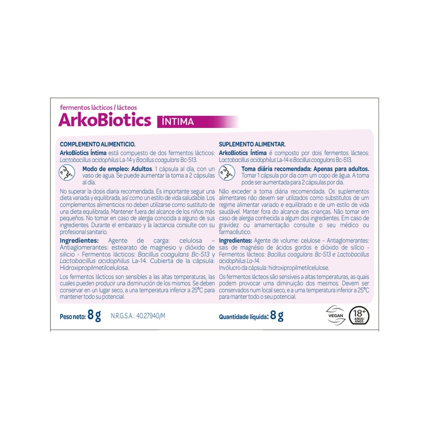 Arkopharma Arkobiotics Íntima 20caps
