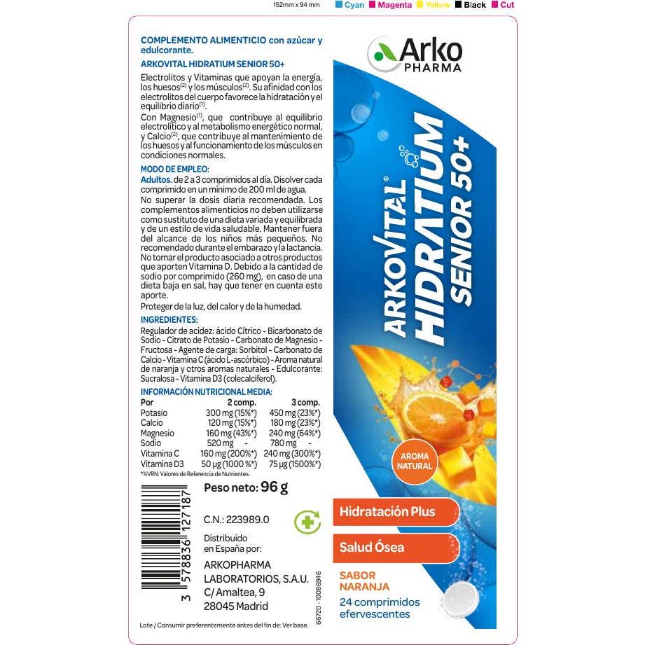 Arkopharma Arkovital Hidratium Senior 50+ 24 comp