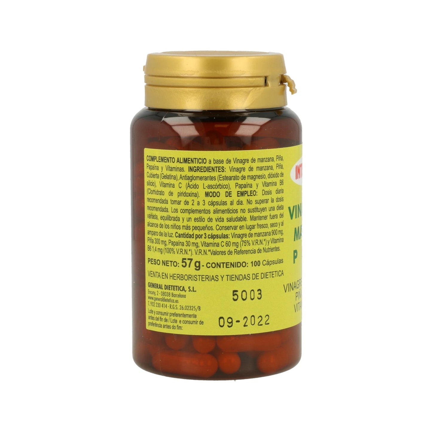 Vinagre de manzana de Integralia, 100 cápsulas