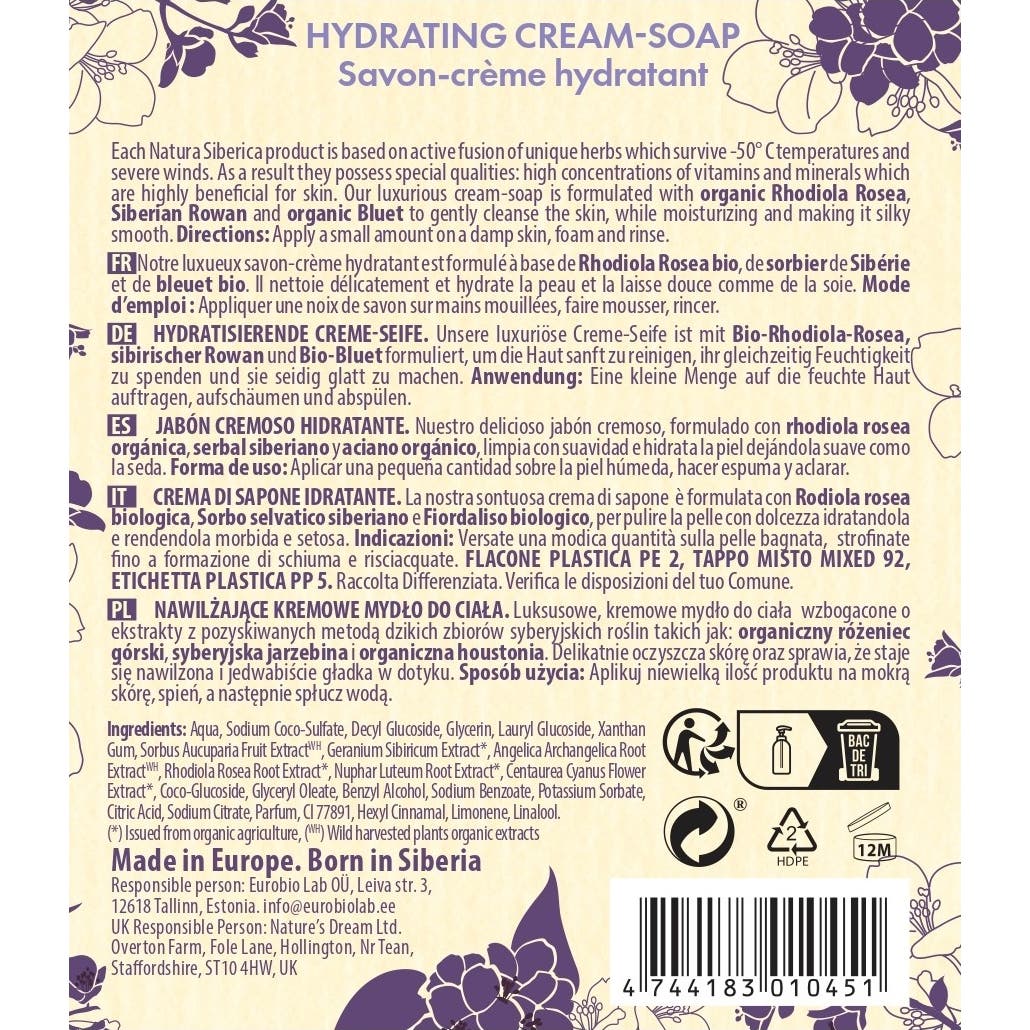 Natura Siberica Jabón Cremoso Hidratante 500ml