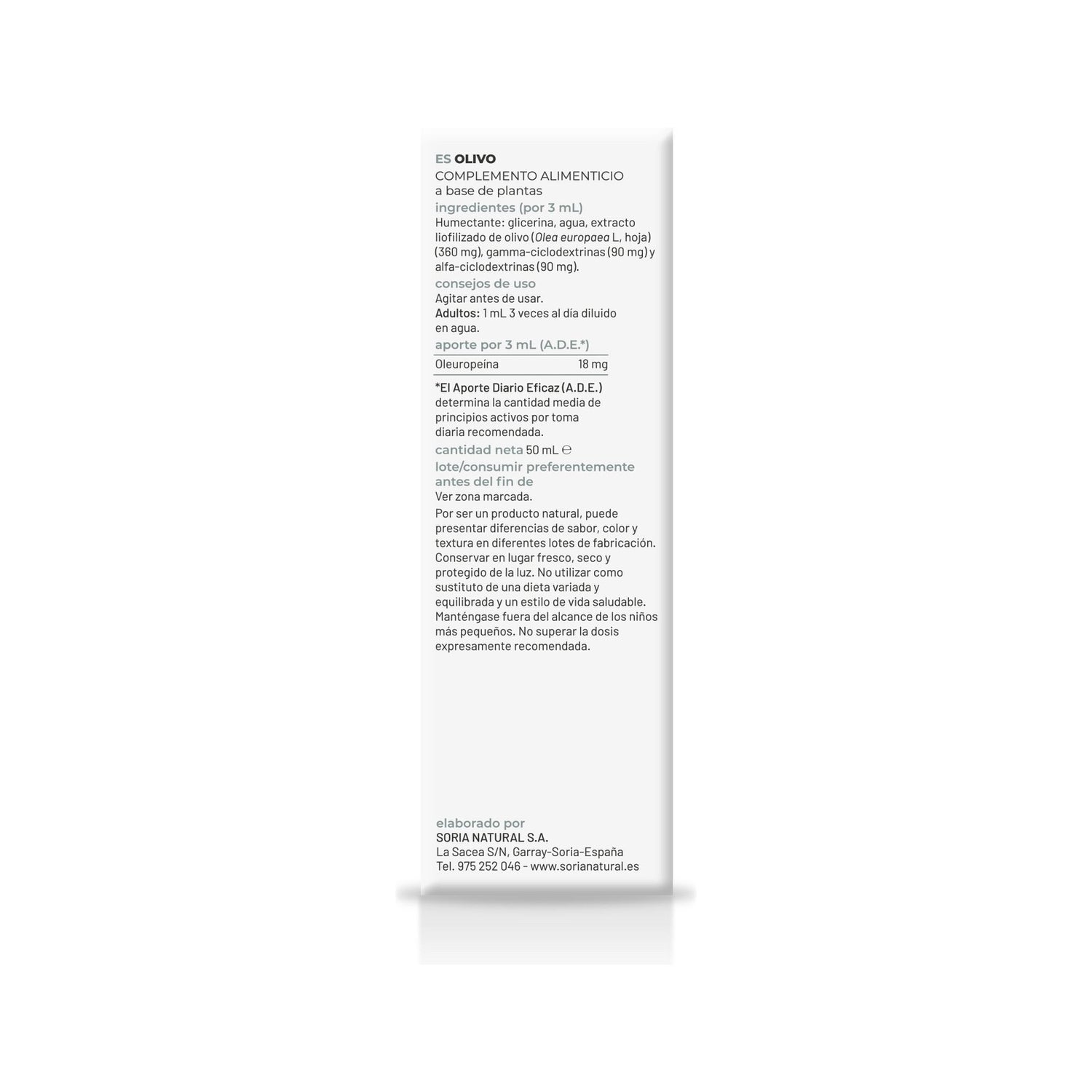 Soria Natural Olivo Extracto 50ml
