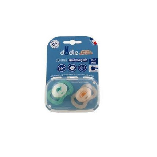 Dodie Chupete Anatómico Silicona 0-2M Bebé Tortuga 2uds