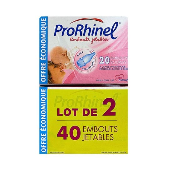 Prorhinel Boquillas Desechables Aspirador Nasal Bebés 2x20boquillas