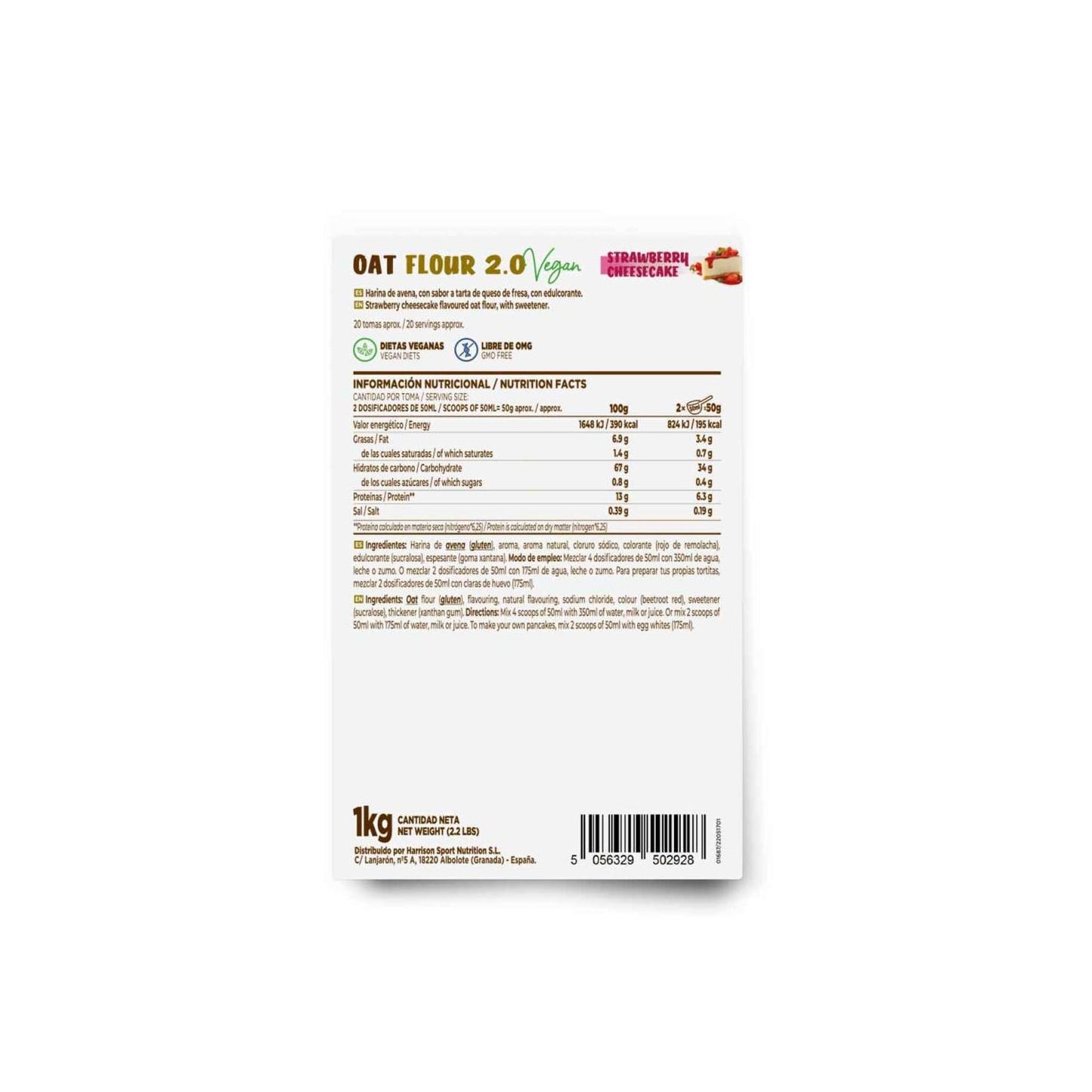 HSN Harina de Avena Instantánea 2.0 Tarta de Queso de Fresa 1kg
