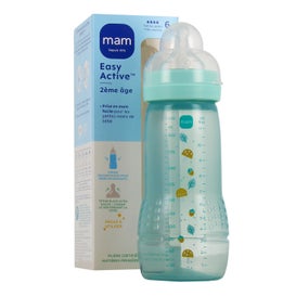 Mam Easy Active Biberón Tetina Flujo Muy Rápido +6M Ice 330 ml