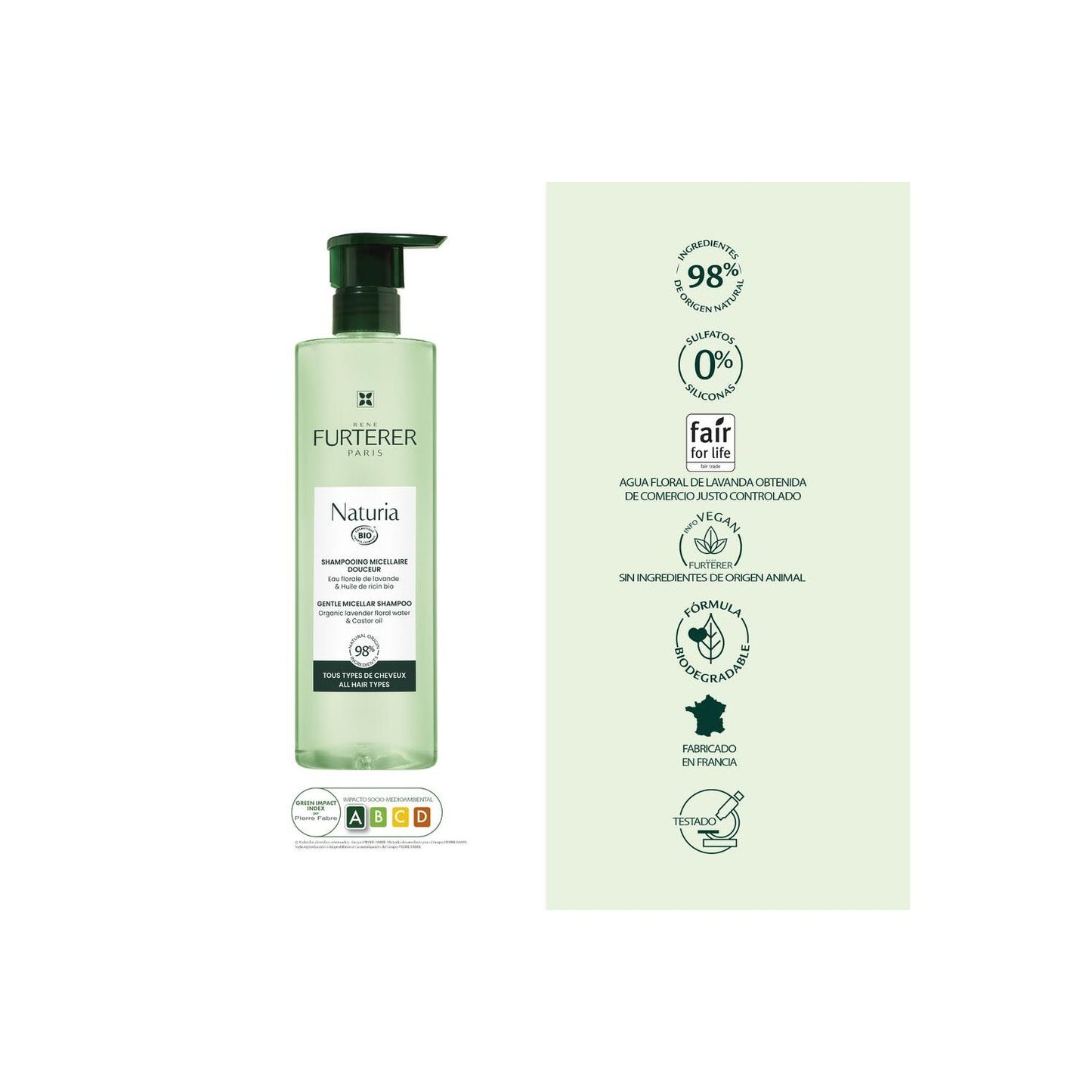 René Furterer Naturia Champú Micelar Suave 400ml