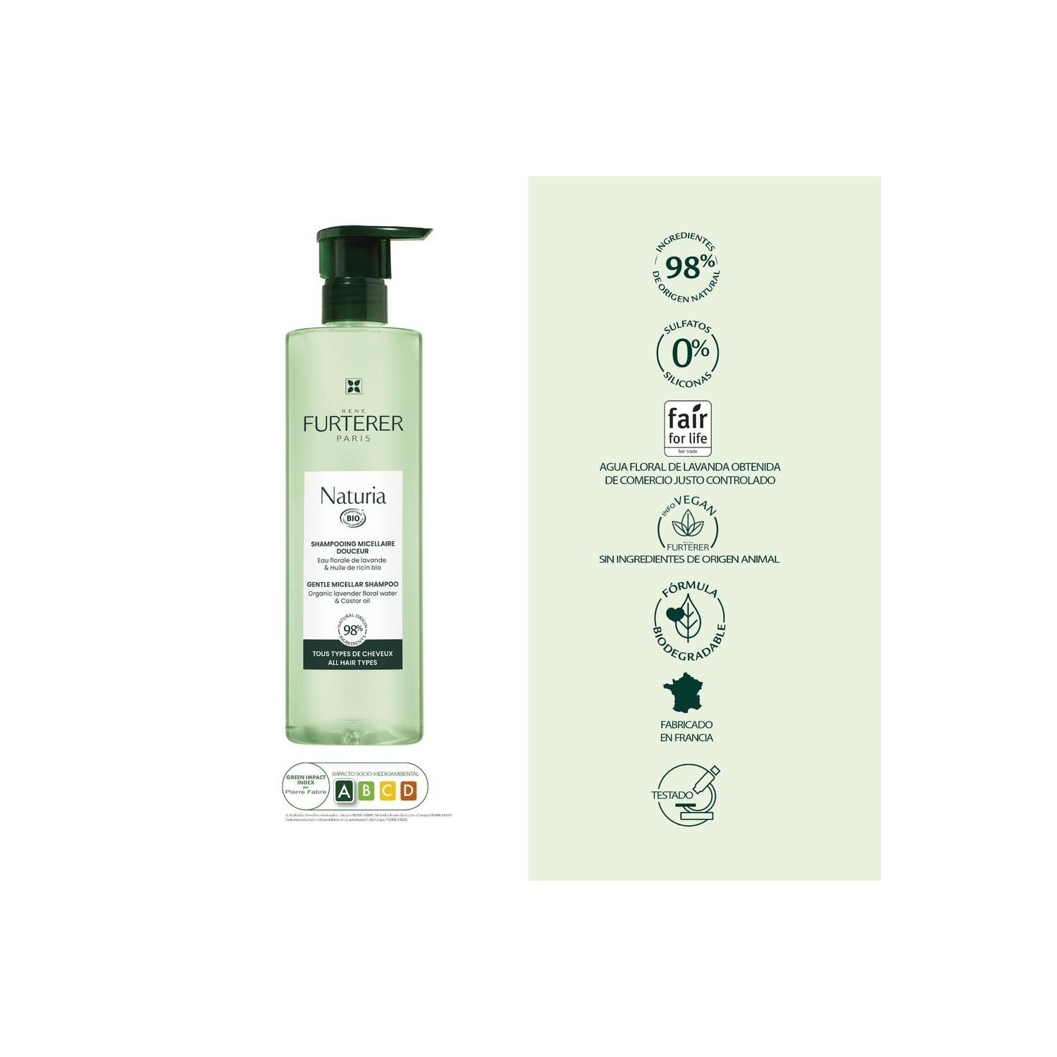 René Furterer Naturia Champú Micelar Suave 400ml