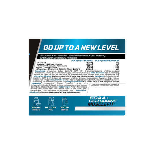 MuscleFit Glutamina + BCAAs Sabor Limón 500g