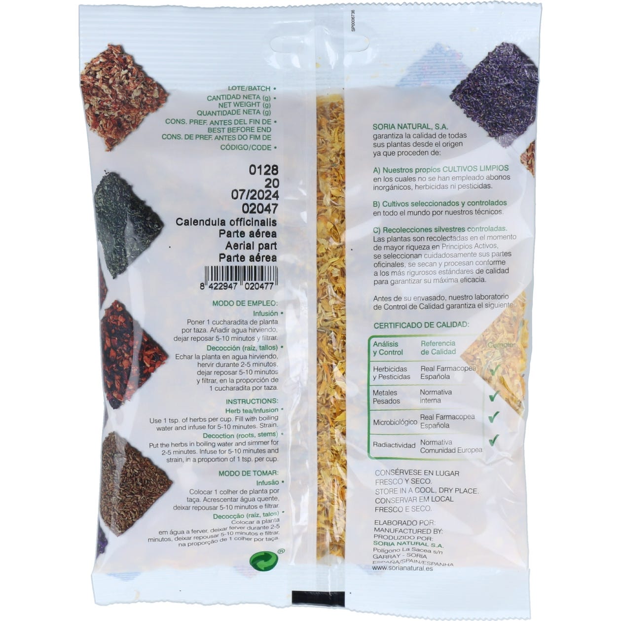 Soria Natural Caléndula Bolsa 20g