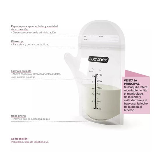 Suavinex Bolsas para Leche Materna Cierre Zip 25uds
