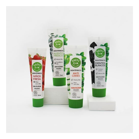 Happy Bio Cosmetics Dentífrico Dientes Blancos Carbón Activo-Menta 75ml