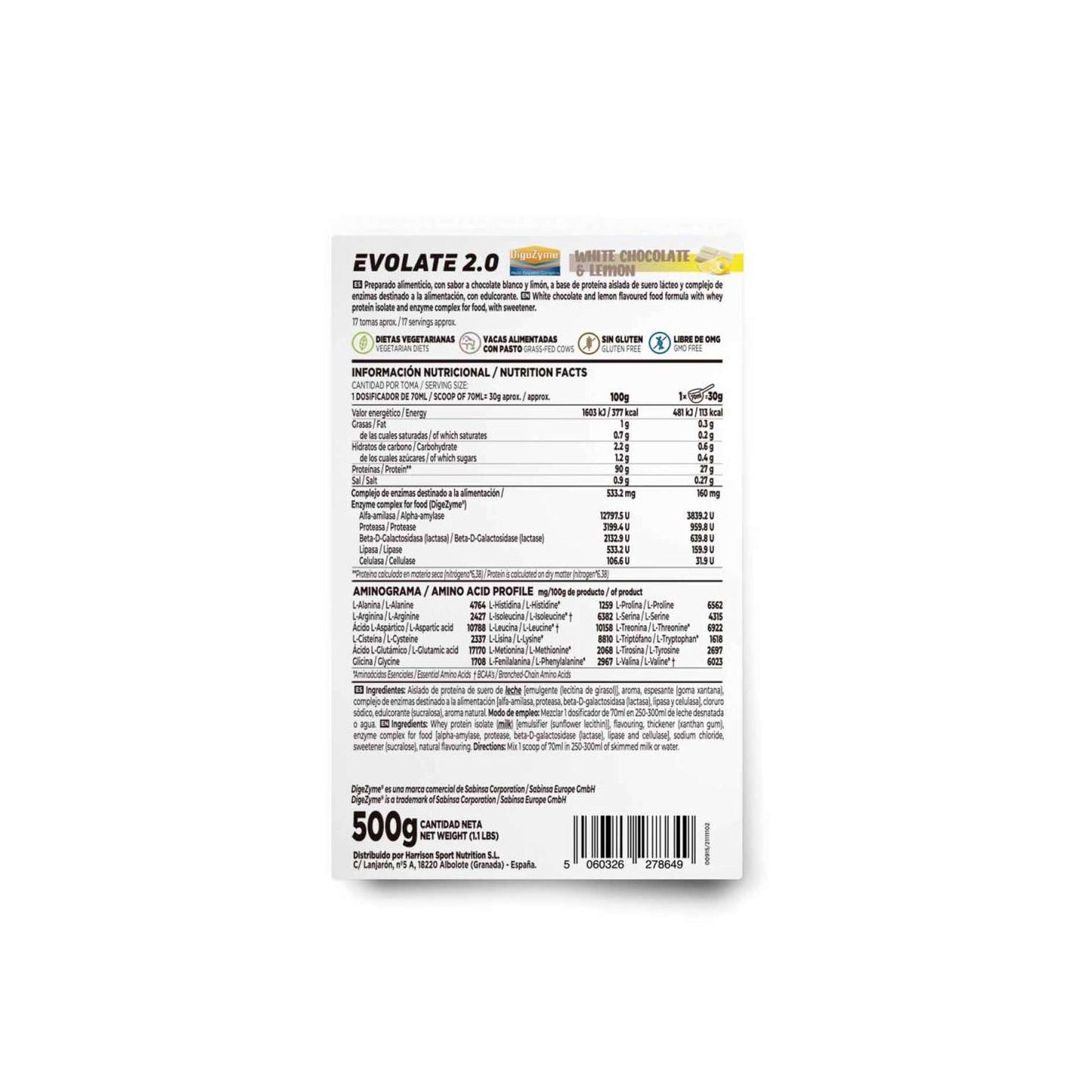 HSN Evolate 2.0 Whey Isolate CFM Chocolate Blanco y Limón 500g