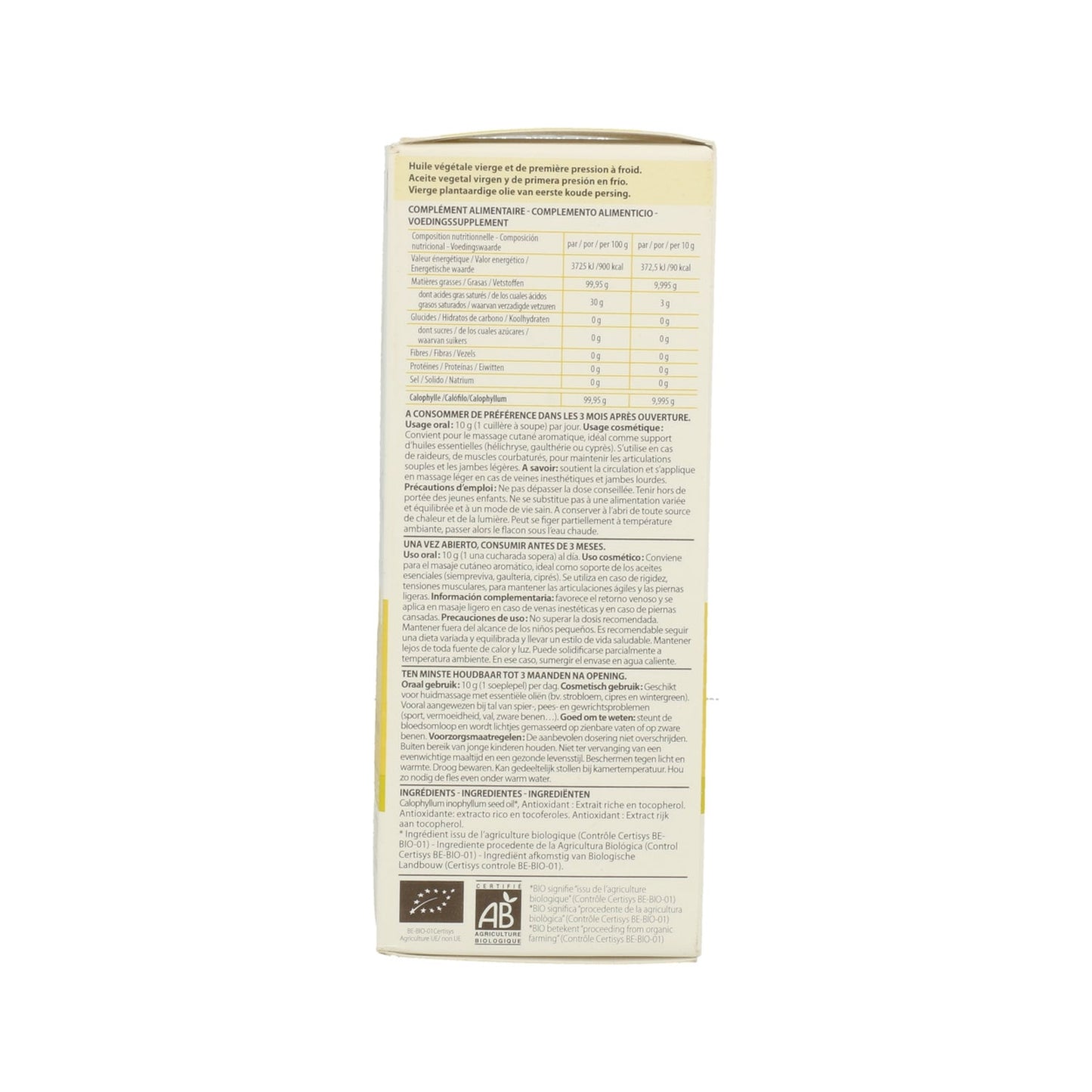 Pranarôm Aceite Vegetal de Calófilo BIO 50ml