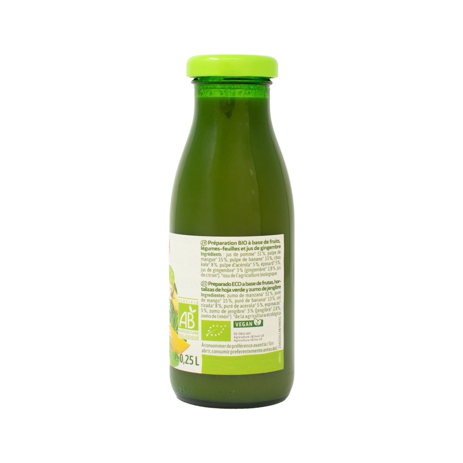 Voelkel Smoothie Verde de Mango Kale y Espinacas Bio 250ml