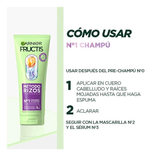 Garnier Fructis Método Rizos Nº1 Champú Rizos Hidratados 200ml