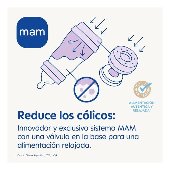 MAM Biberón Easy Start Anti Cólicos Rosa +0 M 160 ml