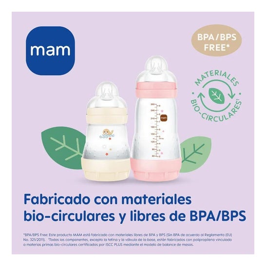 MAM Biberón Easy Start Anti Cólicos Rosa +0 M 160 ml