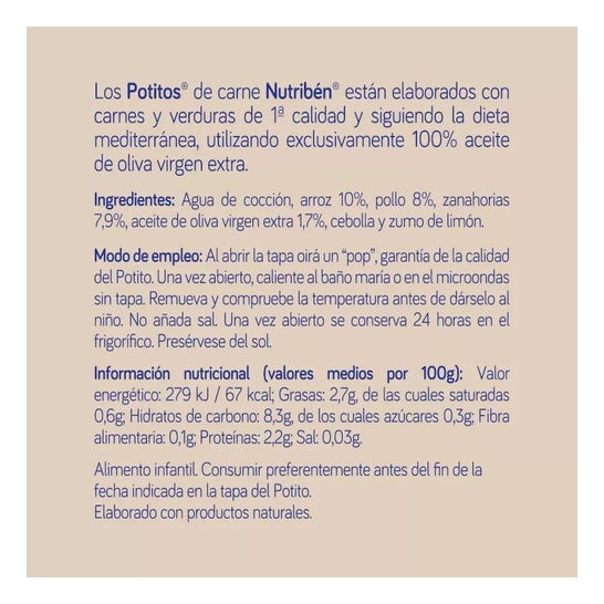 Nutriben Pollo Con Arroz Potito 235 G