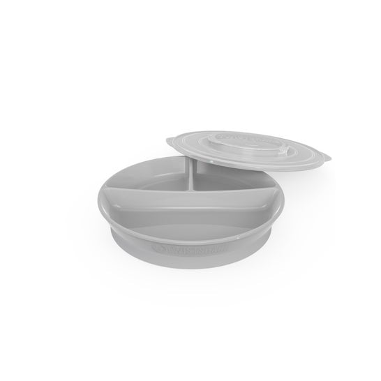 Twistshake Plato Dividido +6 Meses Gris 1ud