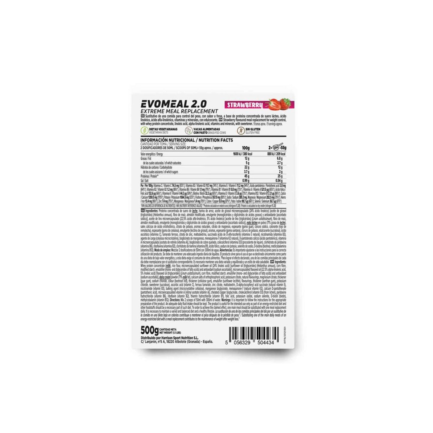 HSN Evomeal 2.0 Sustituto de Comida Fresa 500g