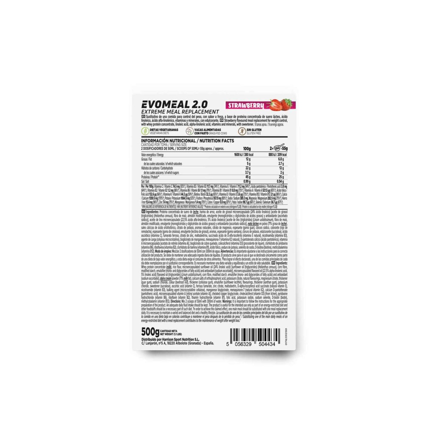 HSN Evomeal 2.0 Sustituto de Comida Fresa 500g