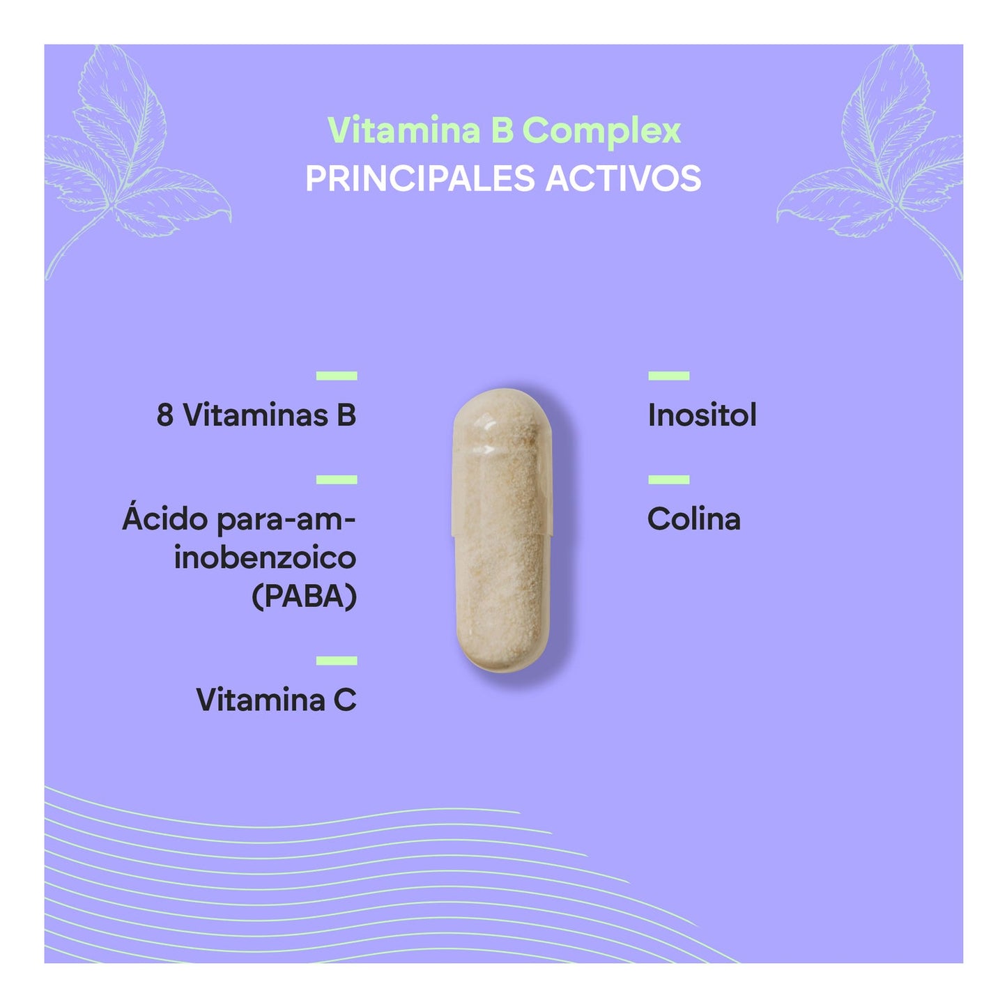 Nutralie Vitamina B Complex con Vitamina C + Colina + Inositol + PABA 90caps