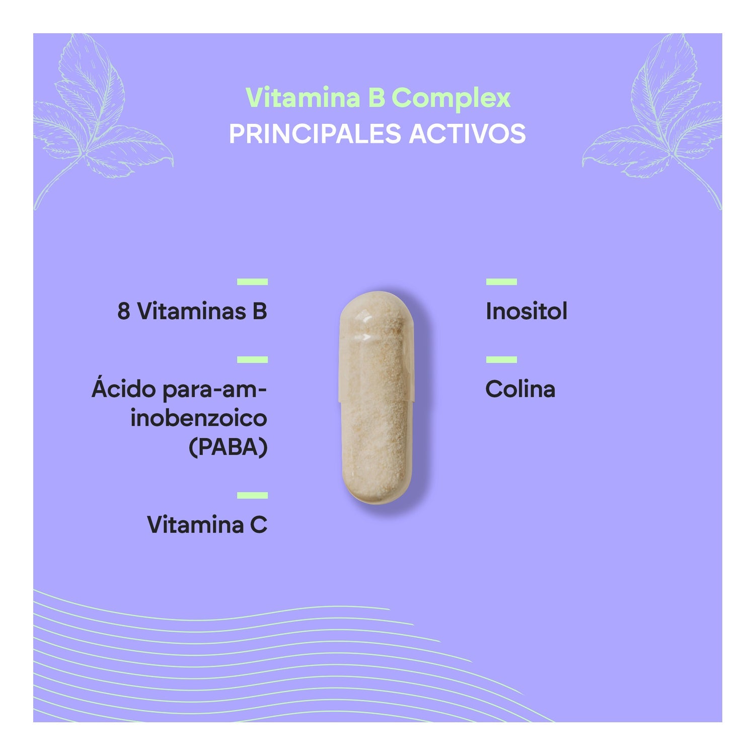 Nutralie Vitamina B Complex con Vitamina C + Colina + Inositol + PABA 90caps