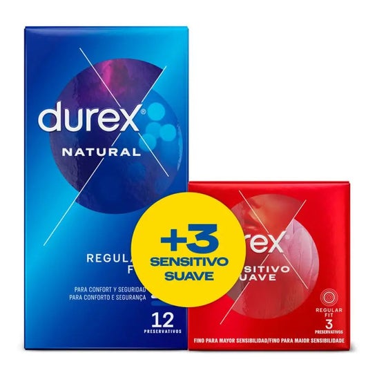 Durex Natural 12uds + Sensitivo Suave 3uds