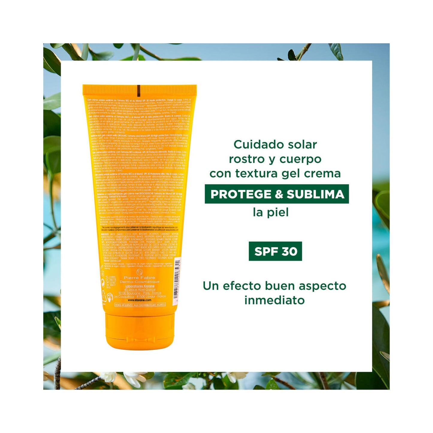 Klorane Gel Crema Solar Sublime SPF30 200ml
