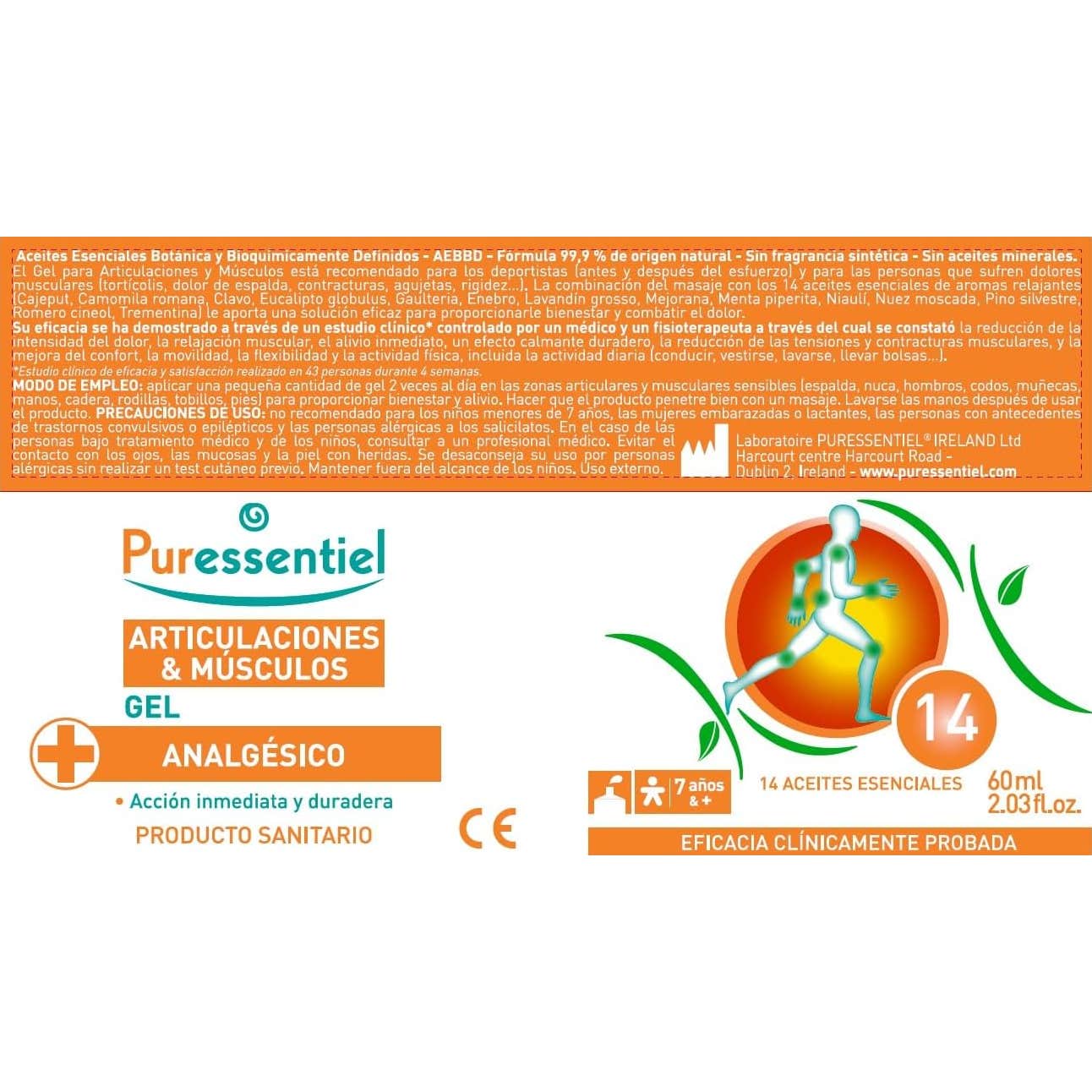 Puressentiel Gel Articulaciones y Músculos 14 Aceites Esenciales 60ml