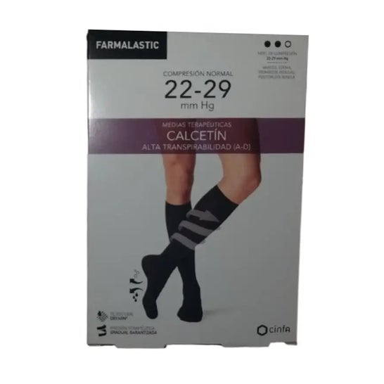 Farmalastic calcetín antibacteriano comp. normal T-extra grande negro 1 Par