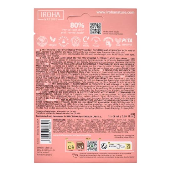 Iroha Nature Parches Anti-fatiga Iluminadores Vitamina C 2uds
