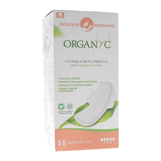 Organyc Compresas Suaves Maternidad Extra Algodón Bio 14uds
