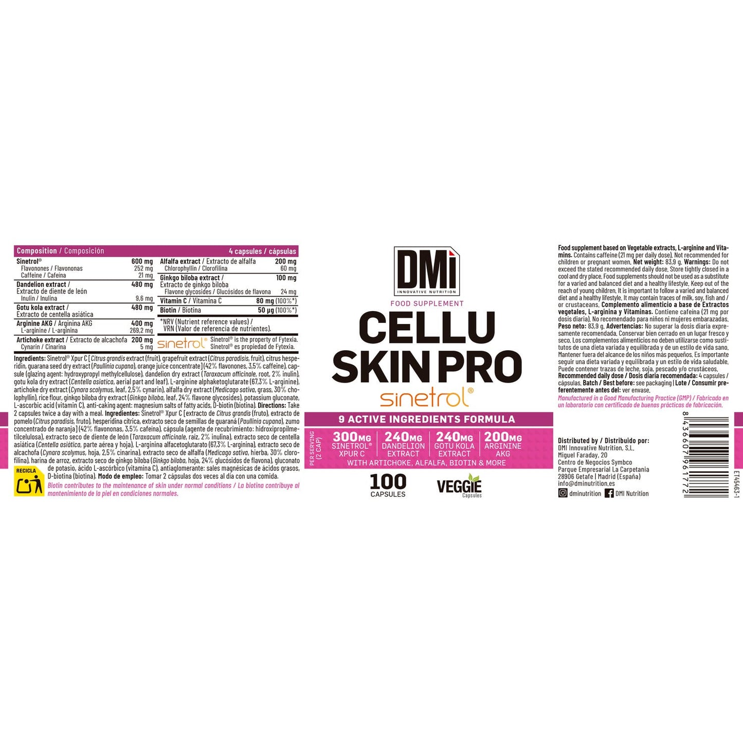 DMI Nutrition Cellu Skin Pro Sinetrol 100caps