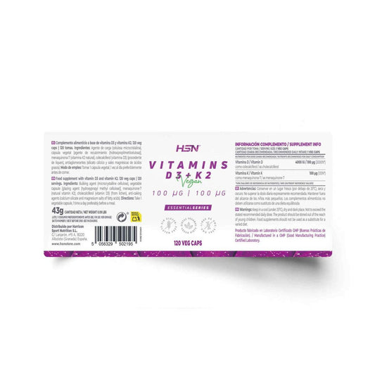 HSN Vitaminas D3 4000UI + K2 100mcg 120vcaps
